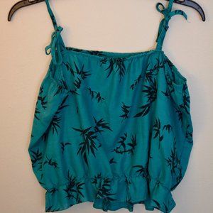 Vintage Palm Leaf/Floral Print Tank